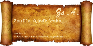 Zsuffa Ajnácska névjegykártya
